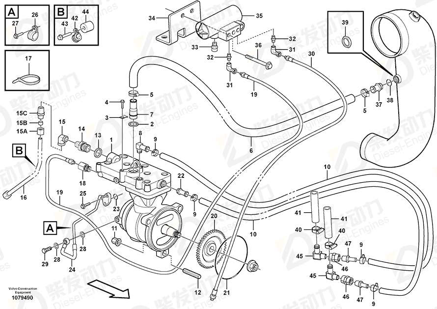 VOLVO Hose nipple 976923 Drawing