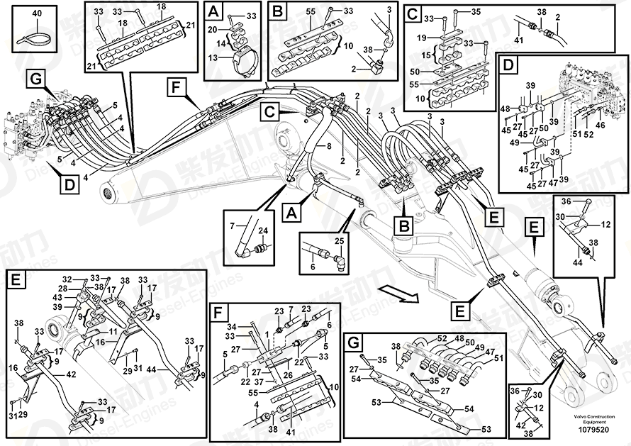 VOLVO Hose assembly 937485 Drawing VOLVO Hose assembly 937485 Drawing