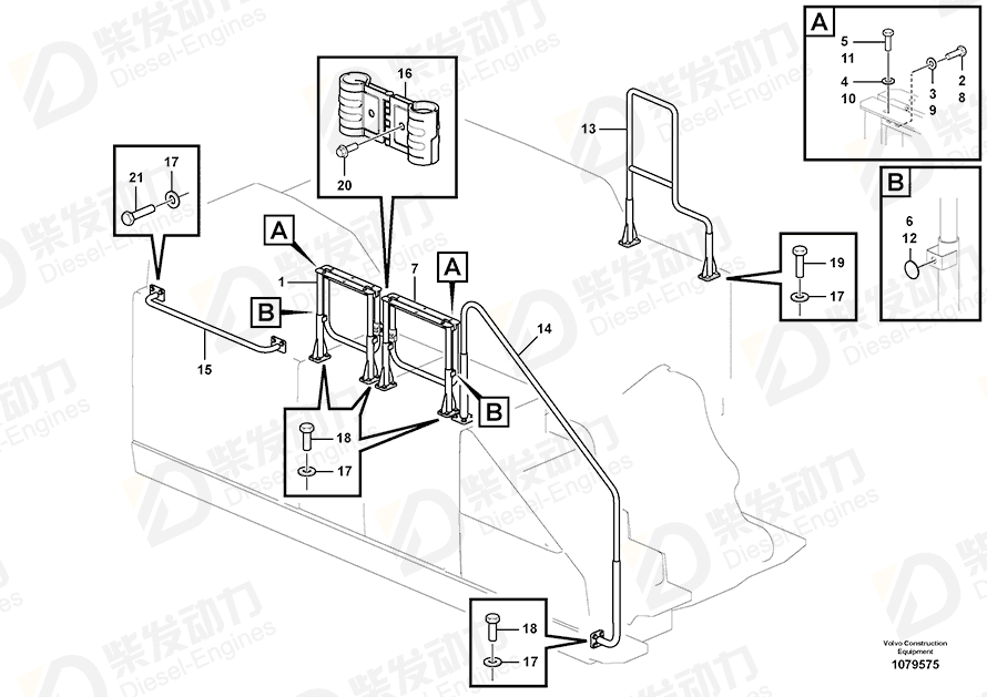 VOLVO Hand rail 14664758 Drawing