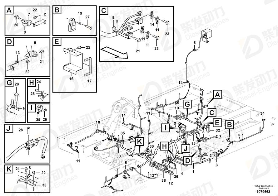 VOLVO Cable harness 14693016 Drawing