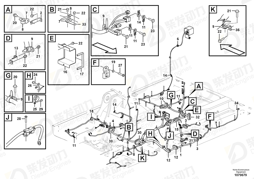 VOLVO Cable harness 14693017 Drawing