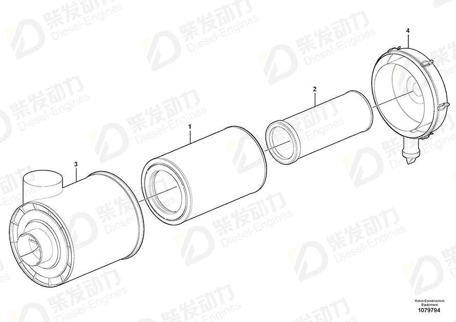 VOLVO Air filter 15013668 Drawing VOLVO Air filter 15013668 Drawing