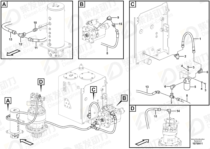 VOLVO Hose assembly 938188 Drawing