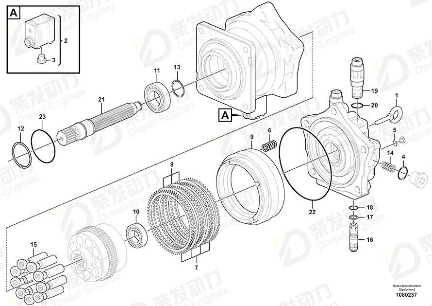 VOLVO Swing motor 14634201 Drawing