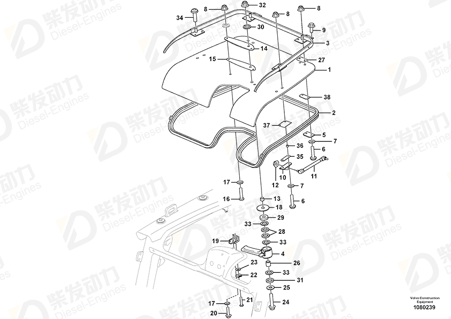 VOLVO Sealing moulding 17207386 Drawing