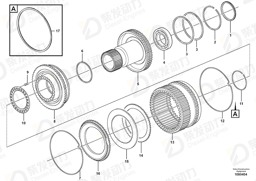 VOLVO Sealing ring 17200834 Drawing