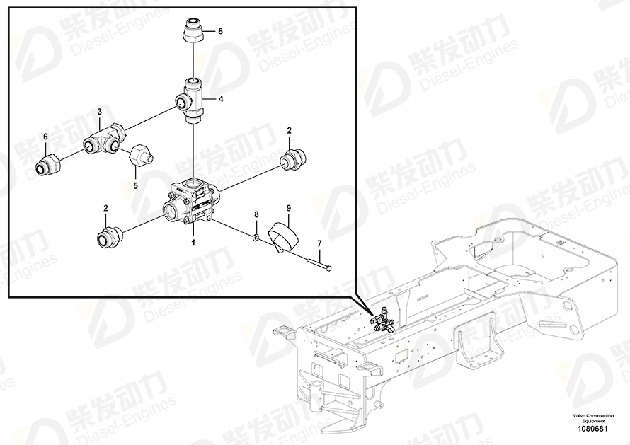 VOLVO T-nipple 936058 Drawing