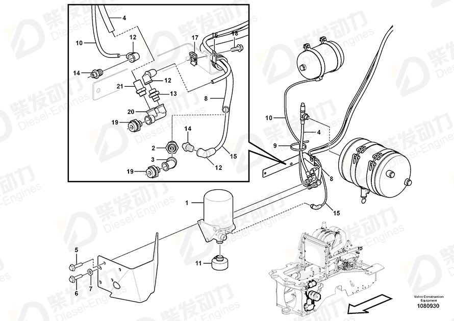 VOLVO Filter cartridge 20972915 Drawing VOLVO Filter cartridge 20972915 Drawing