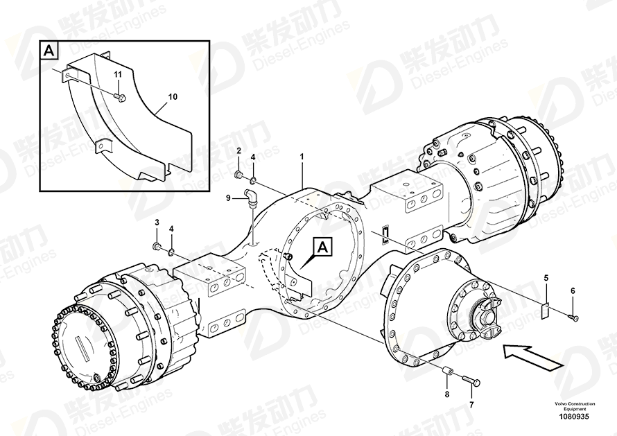 VOLVO Axle casing 17217131 Drawing VOLVO Axle casing 17217131 Drawing