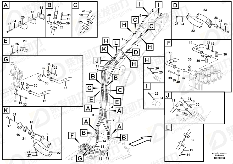 VOLVO Hose 14668082 Drawing