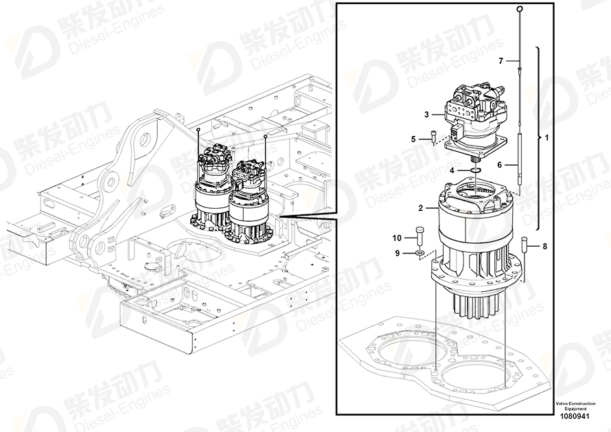 VOLVO Swing motor 14663485 Drawing VOLVO Swing motor 14663485 Drawing