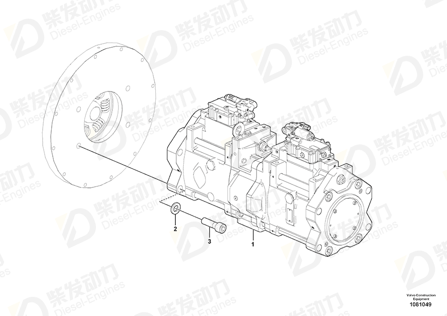 VOLVO Hydraulic pump 14666232 Drawing VOLVO Hydraulic pump 14666232 Drawing