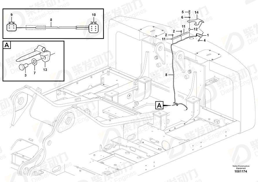 VOLVO Cable harness 14694933 Drawing VOLVO Cable harness 14694933 Drawing
