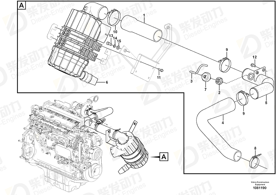 VOLVO Hose clamp SA9313-10375 Drawing VOLVO Hose clamp SA9313-10375 Drawing