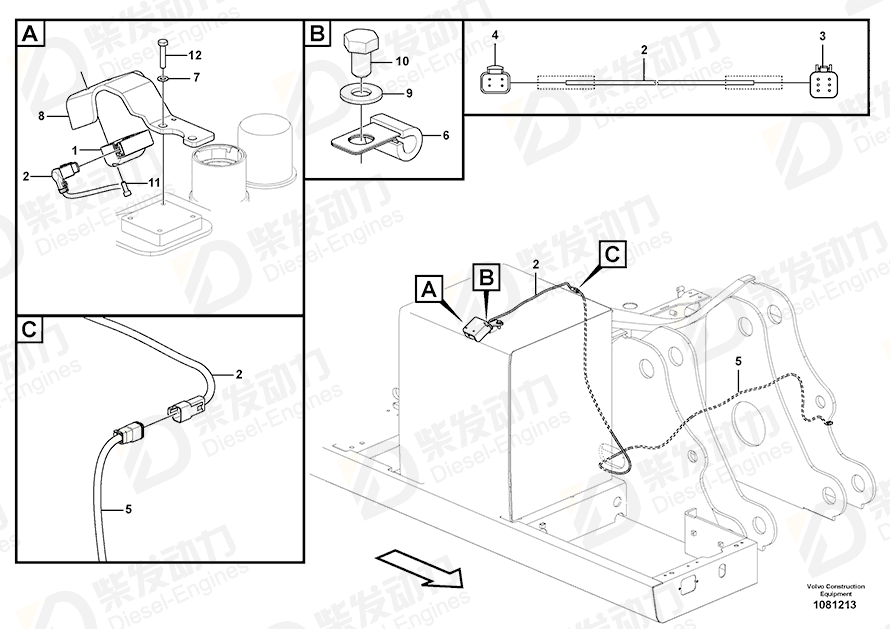 VOLVO Cable harness 14691977 Drawing VOLVO Cable harness 14691977 Drawing