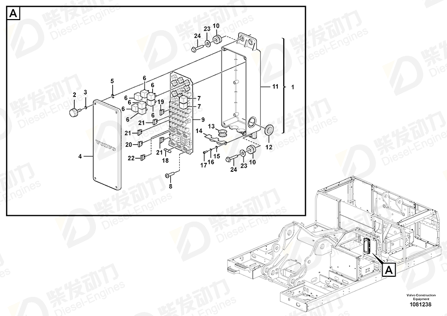 VOLVO Printed circuit board 14698883 Drawing