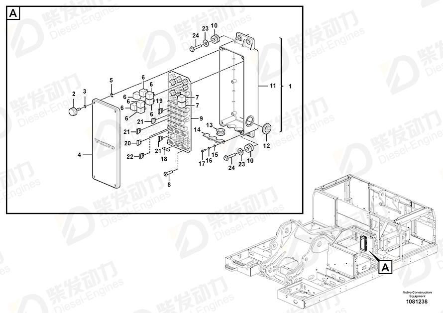 VOLVO Printed circuit board 14698883 Drawing VOLVO Printed circuit board 14698883 Drawing