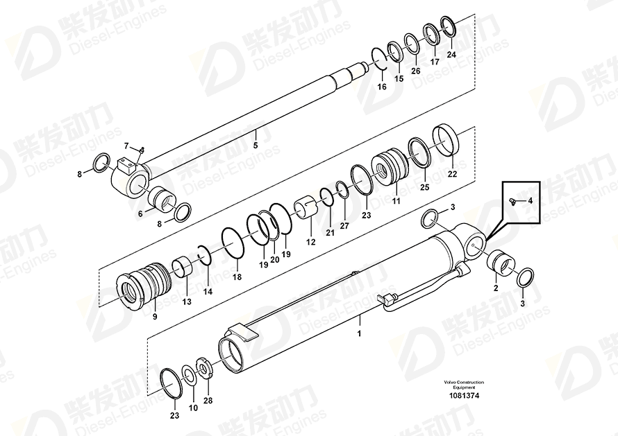 VOLVO Back-up ring SA9566-31000 Drawing