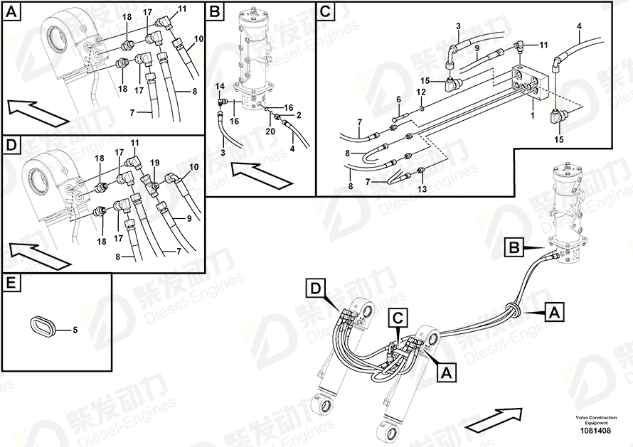 VOLVO Hose assembly 937210 Drawing