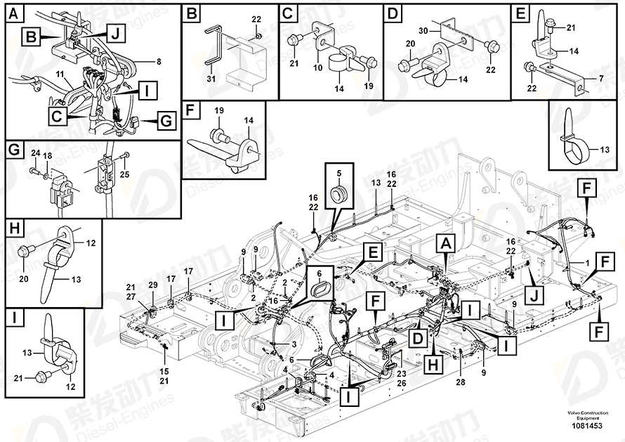 VOLVO Cable harness 14698318 Drawing VOLVO Cable harness 14698318 Drawing