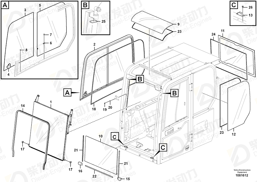 VOLVO Cross recessed screw 14884682 Drawing