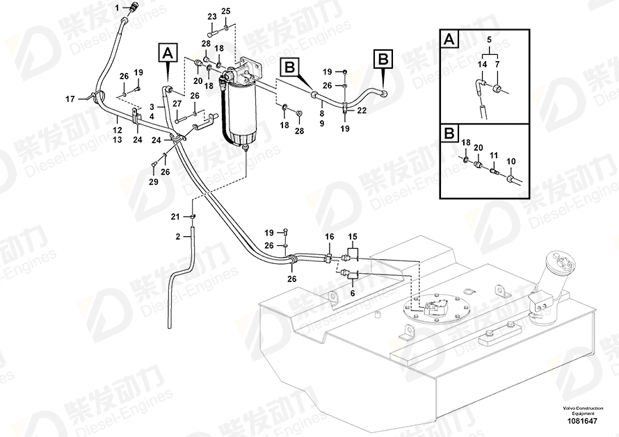 VOLVO Fitting nut 956984 Drawing