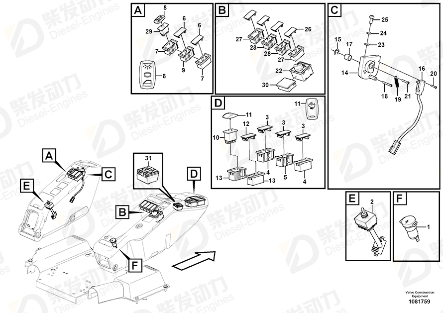 VOLVO Switch 14684862 Drawing