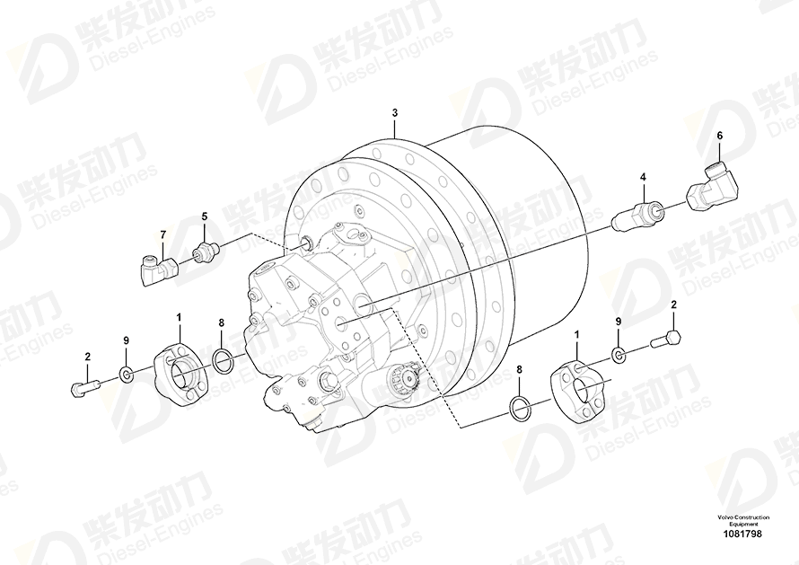 VOLVO Flange half 936623 Drawing VOLVO Flange half 936623 Drawing