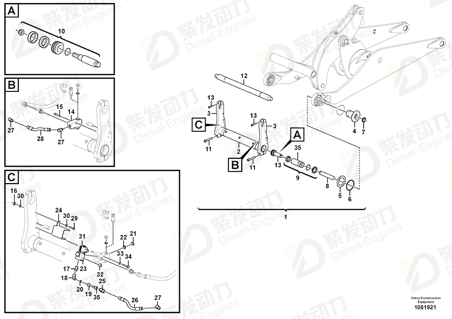 VOLVO Fitting nut 956983 Drawing VOLVO Fitting nut 956983 Drawing