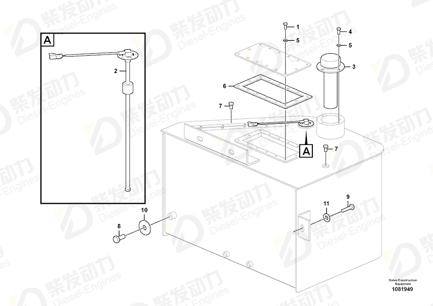 VOLVO Hexagon screw 944953 Drawing