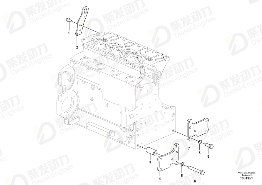 VOLVO Lifting eye 20450854 Drawing