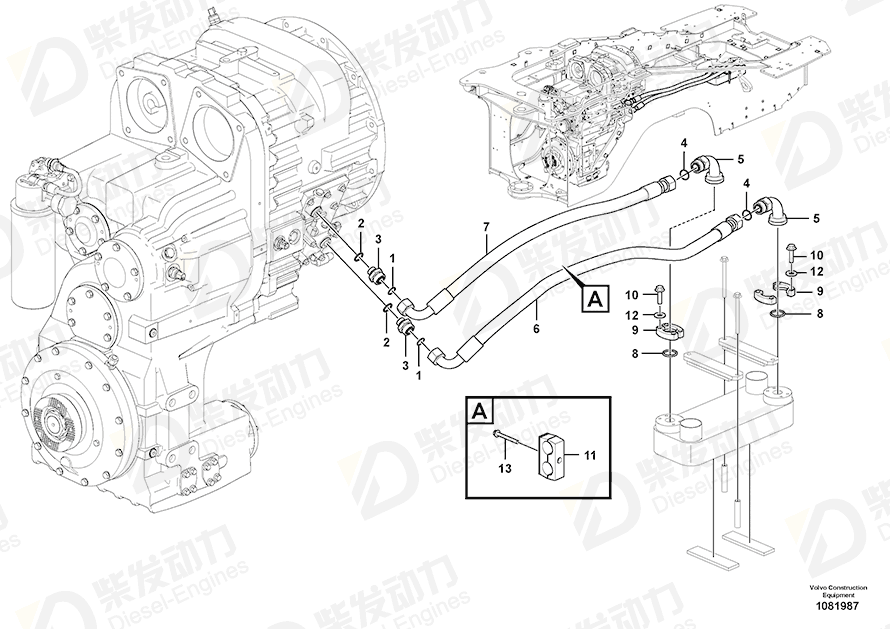 VOLVO Hose assembly 937508 Drawing