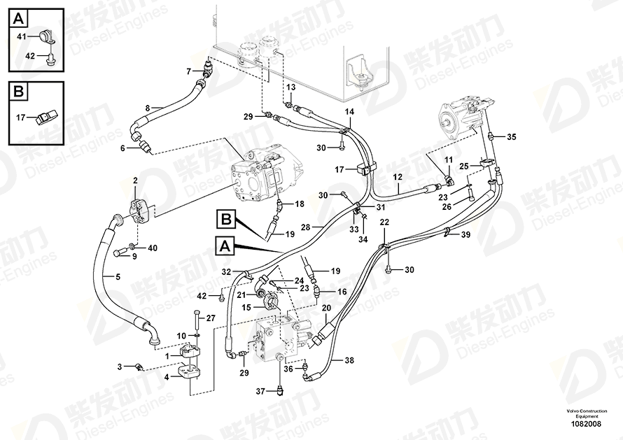 VOLVO Hose assembly 936707 Drawing
