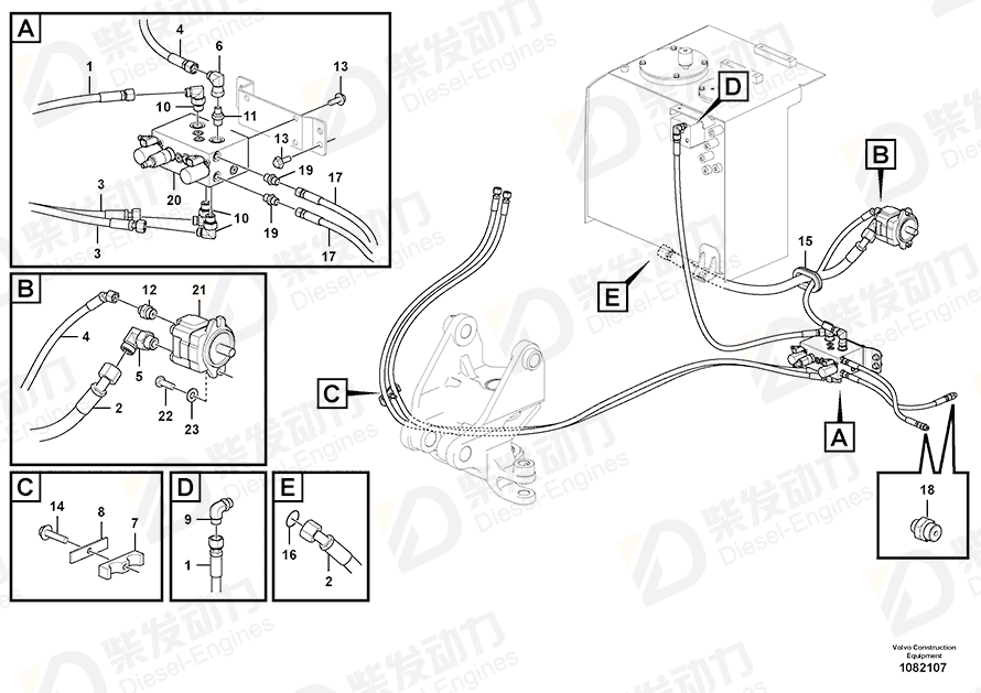 VOLVO Elbow nipple 935070 Drawing VOLVO Elbow nipple 935070 Drawing
