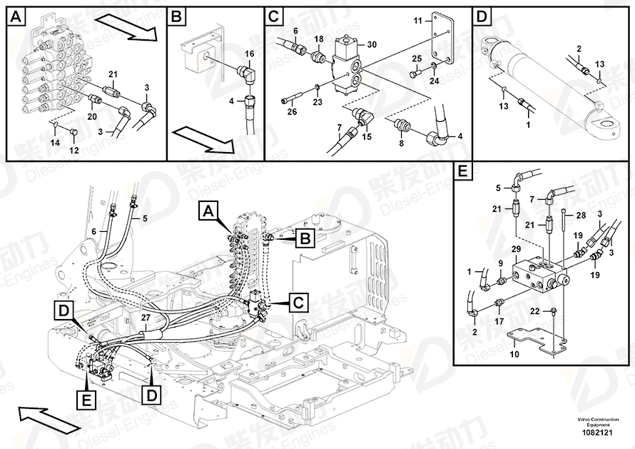 VOLVO Hose assembly 936507 Drawing