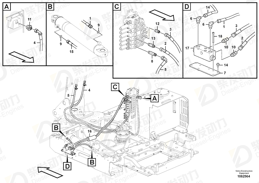 VOLVO Hose assembly 938216 Drawing