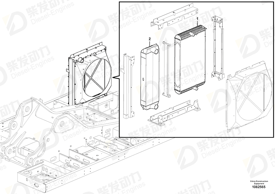 VOLVO Charge air cooler 17439274 Drawing