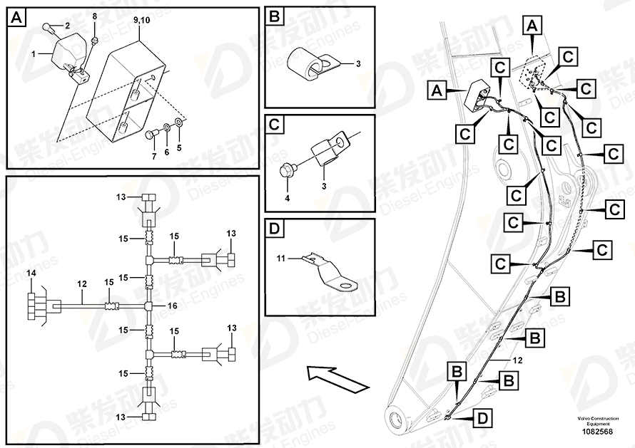 VOLVO Cable harness 14698323 Drawing