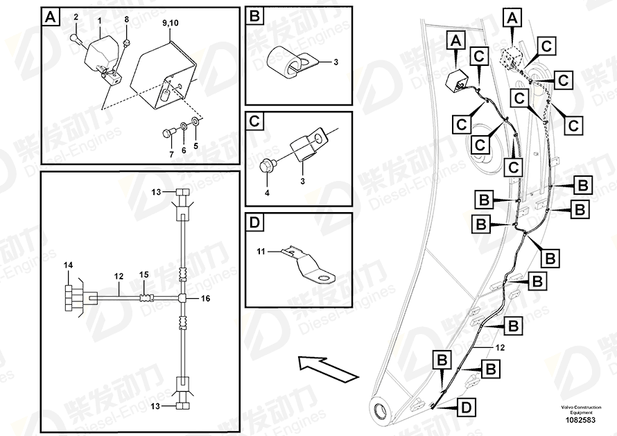 VOLVO Cable harness 14698324 Drawing