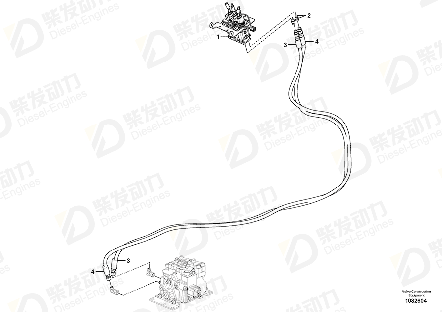 VOLVO Hose assembly 937346 Drawing