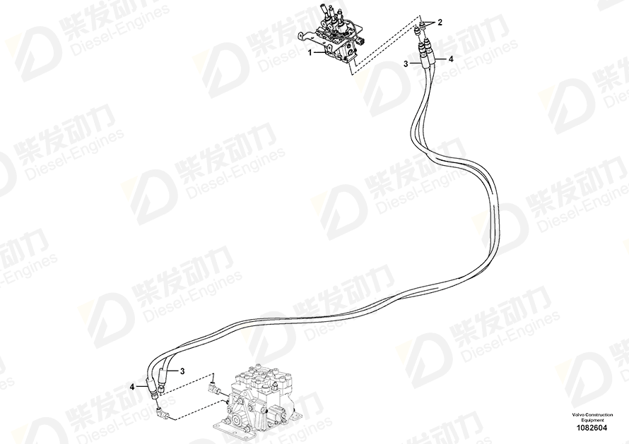 VOLVO Hose assembly 937346 Drawing VOLVO Hose assembly 937346 Drawing