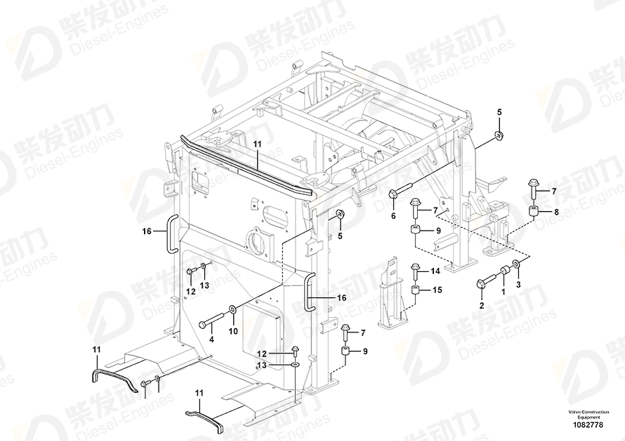 VOLVO Hexagon screw 992572 Drawing VOLVO Hexagon screw 992572 Drawing