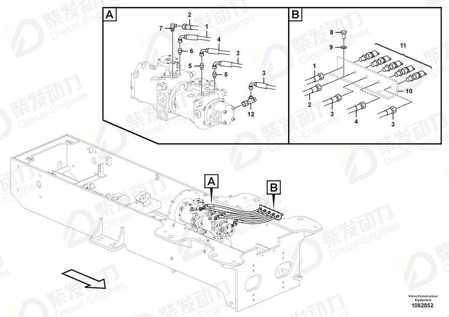 VOLVO Hose assembly 15058029 Drawing VOLVO Hose assembly 15058029 Drawing