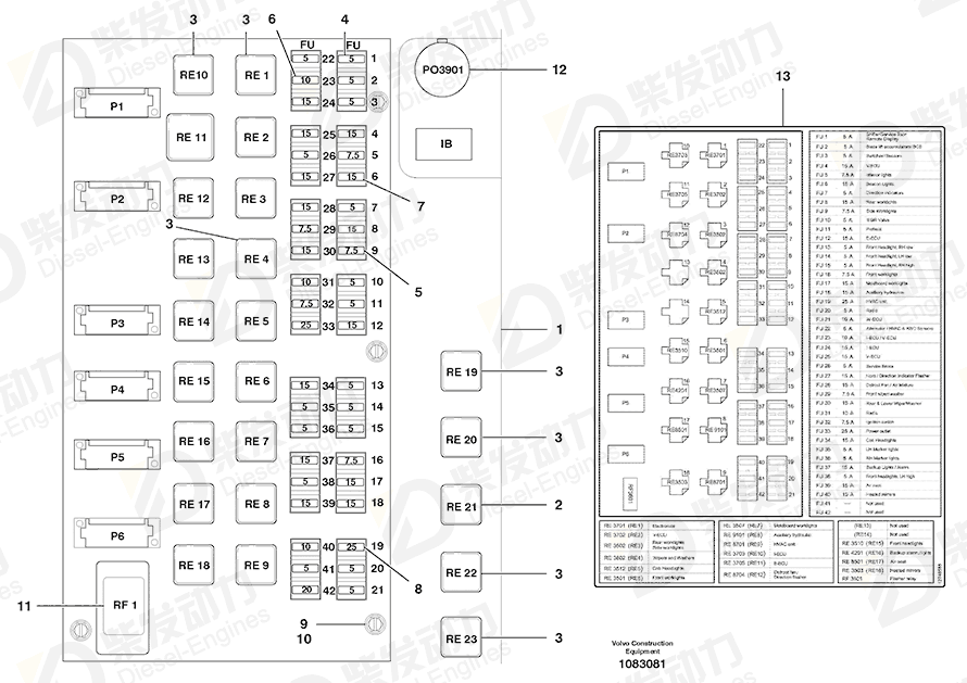 VOLVO Relay 20374662 Drawing