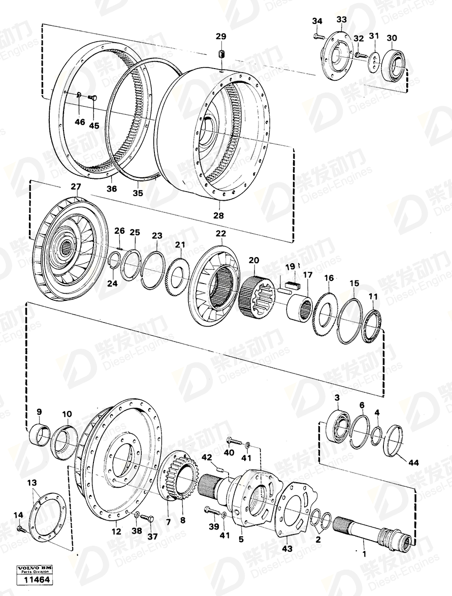 VOLVO Ball bearing 7011018 Drawing VOLVO Ball bearing 7011018 Drawing