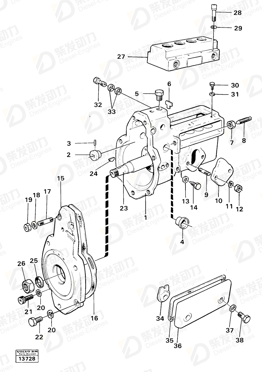 VOLVO Hexagon nut 940154 Drawing