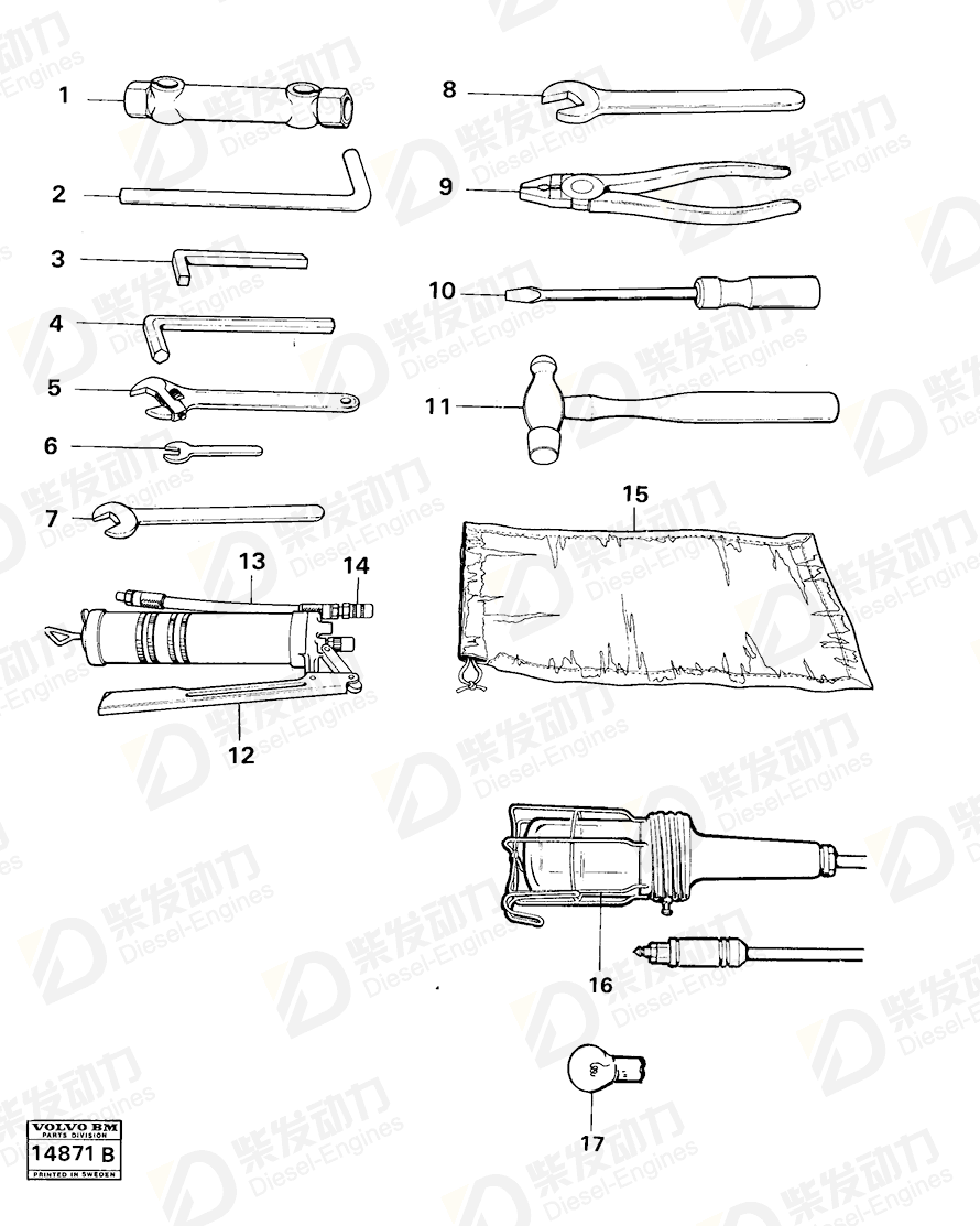 VOLVO Tool bag 11431196 Drawing