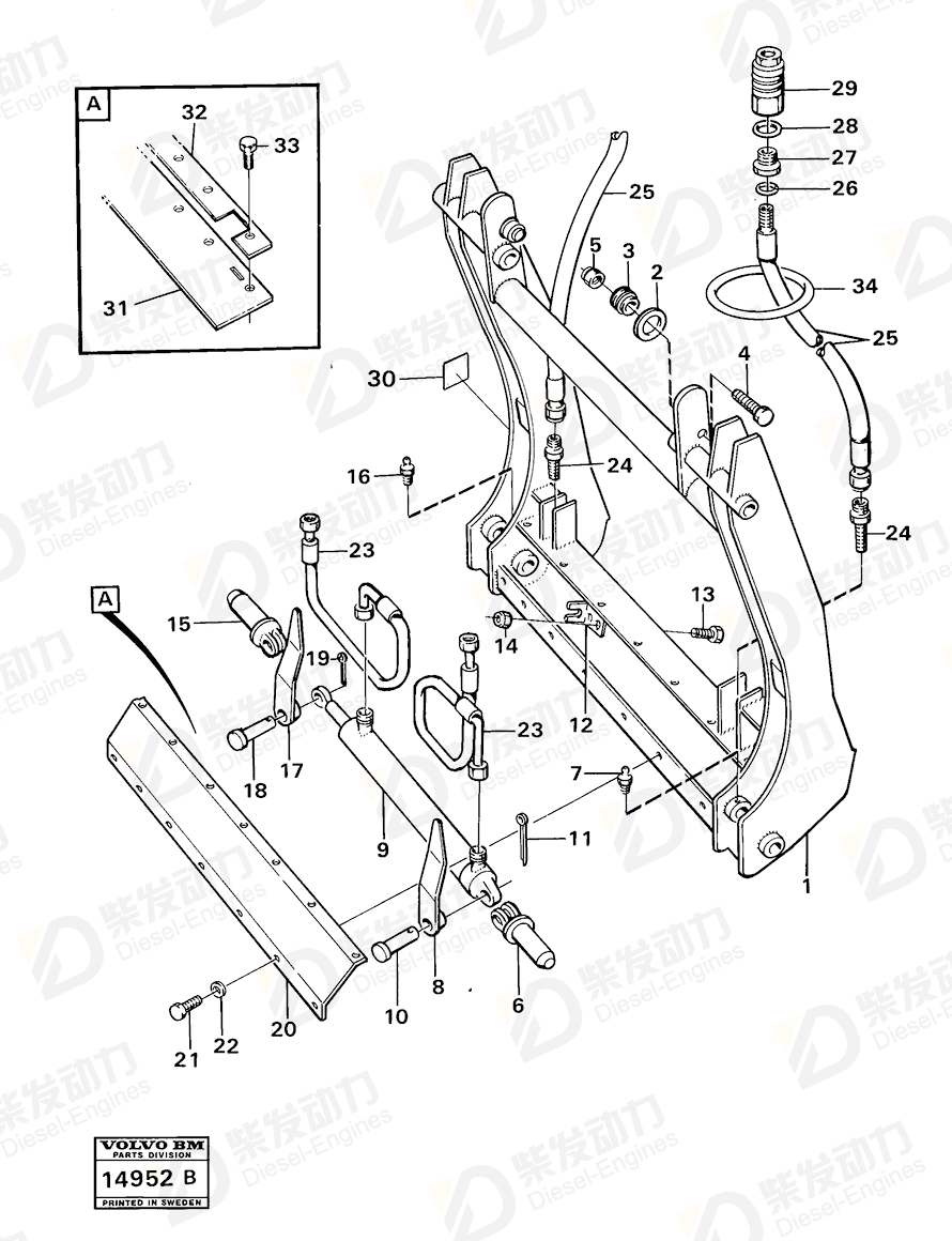 VOLVO Hexagon screw 13970972 Drawing