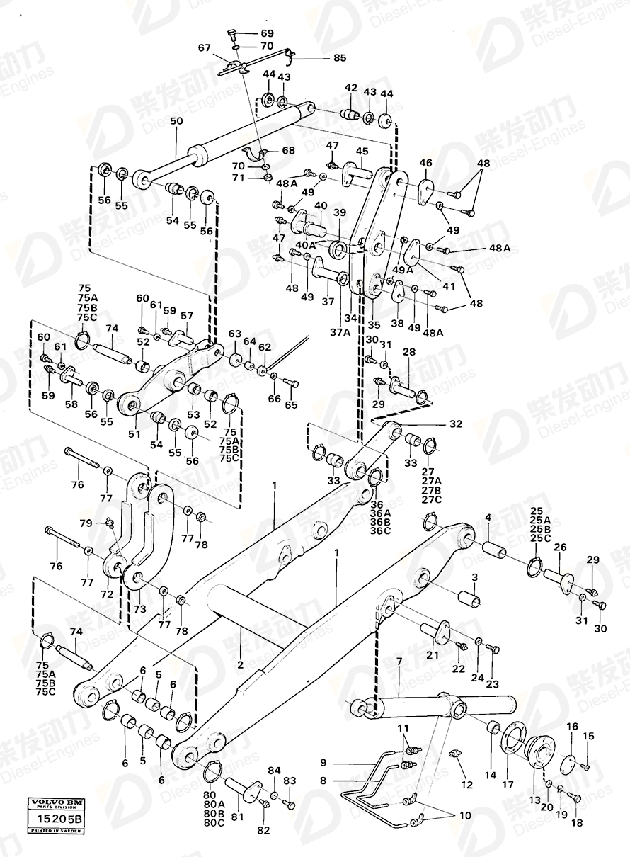 VOLVO Cross recessed screw 956205 Drawing VOLVO Cross recessed screw 956205 Drawing