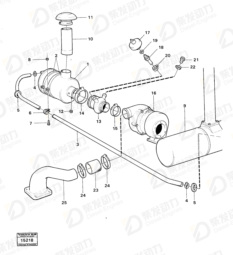 VOLVO Hose clamp 943479 Drawing